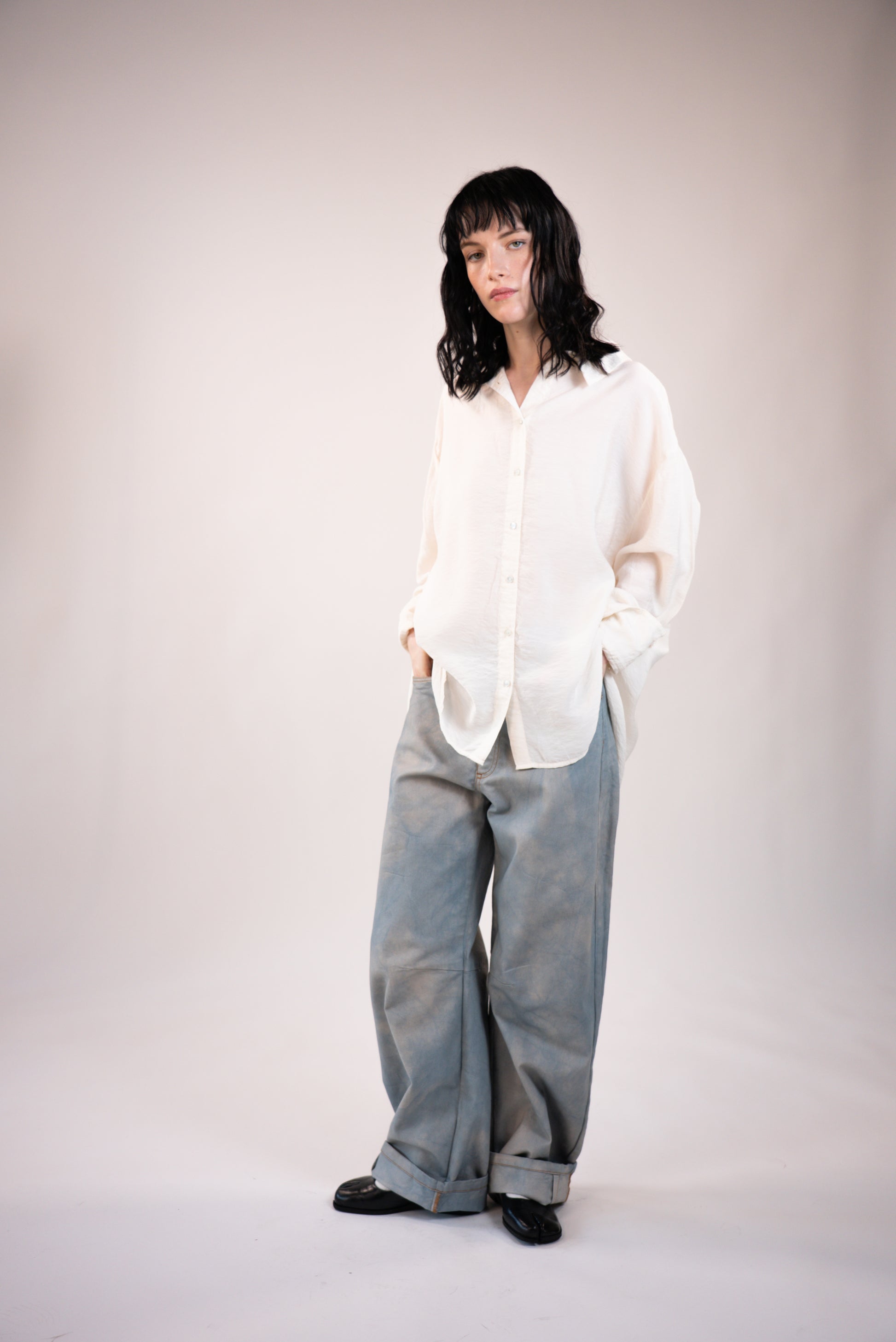 NOUS antwerp POLLY SHIRT overdye antique white