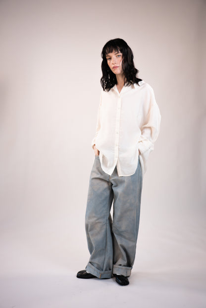 NOUS antwerp POLLY SHIRT overdye antique white