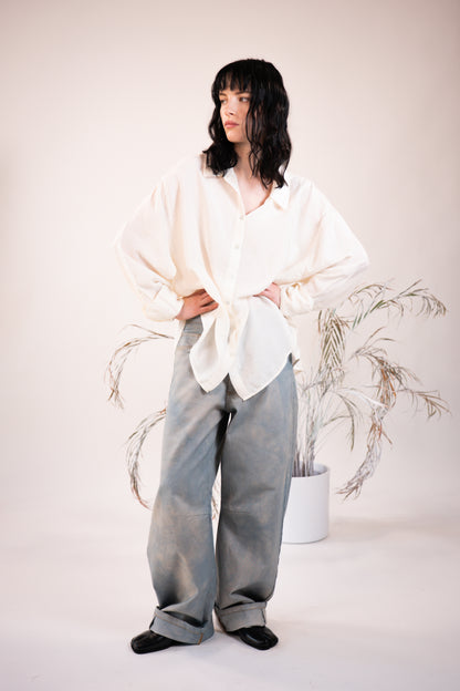 NOUS antwerp POLLY SHIRT overdye antique white